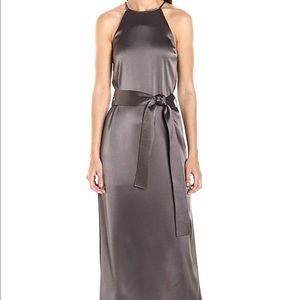Halston Heritage charcoal grey silky dress